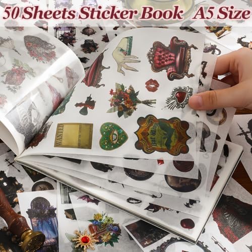 500PCS Washi Stickers for Scrapbook Supplies,Gothic Castle Scrapbook Paper - Image 4