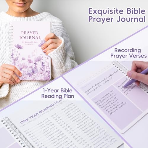XKDOUS 50 Bible Study Supplies Journaling Kit with Journal and Case, Purple - Image 2
