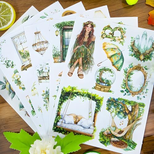 Snycler Beautiful Spring is Here Theme Sticker Scrapbooking Supplies for Junk Journal, 20 Sheets PET Stickers - Vintage Journaling Stickers, Ephemera Sticker Book Pre Cut, Junk Journal Supplies - Image 4