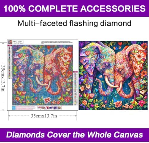 Diamond Art Kits for Adults, Elephant Diamond Art Painting Kits for Adults - Image 2