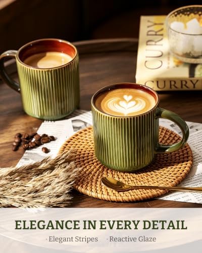 famiware Coffee Mug Set of 4, Star 12 oz Ceramic Mugs Cups Set with Handle - Image 2