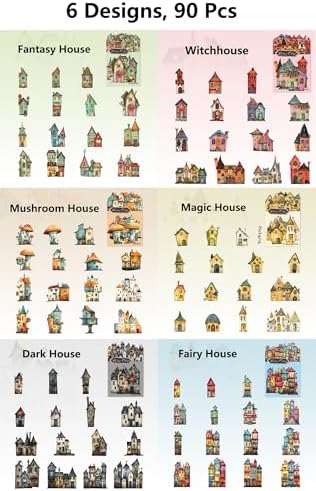 YagCu Vintage House Sticker, 90 Pcs Scrapbook Stickers, Cottage Junk Journal Supplies, Pre-Cut Aesthetic Hard Card Materials, Scrapbooking and Journaling for Adults, Decorative Arts Craft - Image 5
