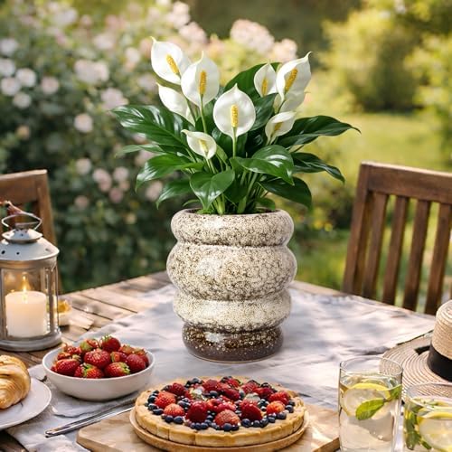 5 inch Ceramic Plant Pot - Flower Pot for Indoor Plants with Drainage Hole - Image 6