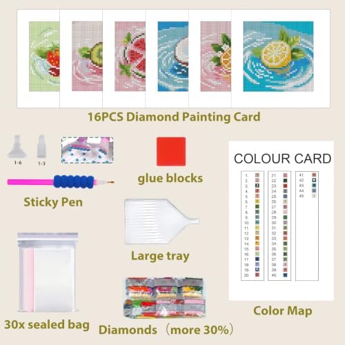 Aestalrcus 6 Pcs Small Diamond Art Kits Fruits Diamond Art Kits for Adults - Image 4