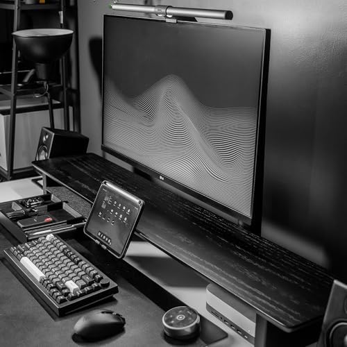 Raico Desk Cockpit Shelf Monitor Stand System Dual Screen Setup Wood Large Desk Accessory Organizer Unit (Black Wood, Full Length v2 | 45.7 Inches) - Image 3