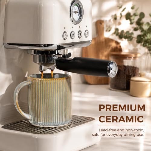 theterra Ceramic Coffee Mugs Set of 6, 14.2 oz Coffee Cups with Handle - Image 5