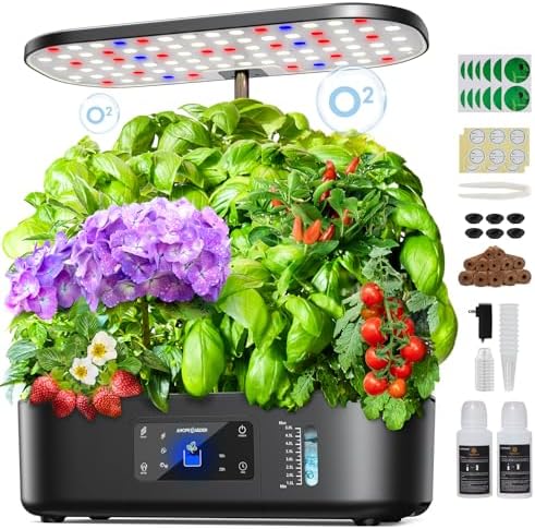 Ahopegarden Hydroponics Growing System Kit: 12 Pods with LCD Control Panel by Ahopegarden