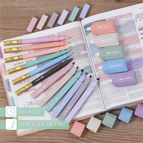 Mr. Pen- Aesthetic Highlighters and Ballpoint Pens No Bleed, 17 Pack - Image 4