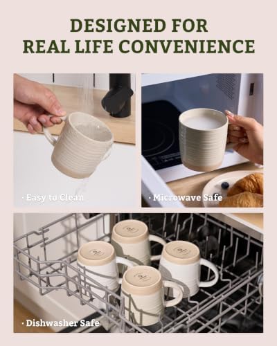 famiware Coffee Mugs Set of 8, 13 oz Mug Set, Ceramic Cup Set with Handle - Image 5
