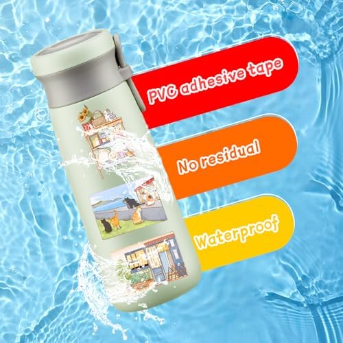 50Pcs Vintage Stickers,Waterproof Transparent PET Aesthetic Decorative Sticker Scrapbooking Supplies for Adult Card Making Letters Planner Journaling Junk Journal DIY Water Bottles Art Craft.Scene - Image 4