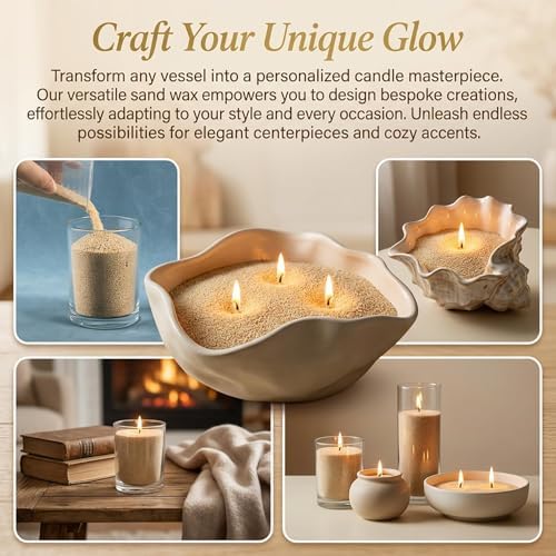 Sukh 15oz Sand Candles with Wicks - Colored Candle Sand Refillable Wax - Image 3