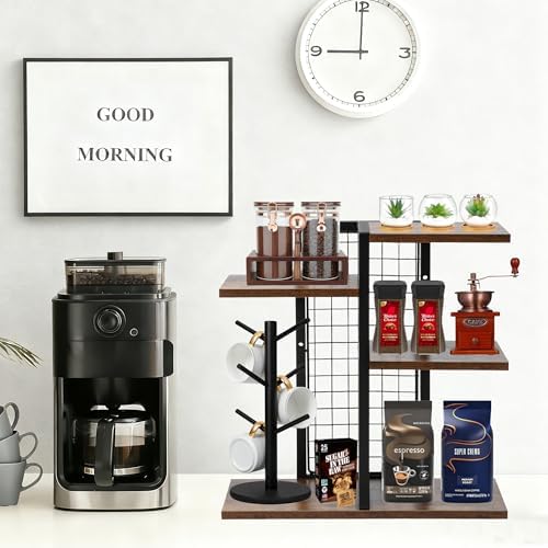 Y YOMA Desktop Bookshelf, 3 Tier Wood Desk Shelf for Top of Desk, Compact Vertical Storage Desk Organizer & Display Rack for Home Office Dorm, Rustic Brown - Image 6