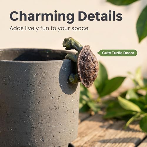 Nihow Ceramic Plant Pot with Resin Figure for Idoor Plants,5.7 Inch,Gray - Image 4