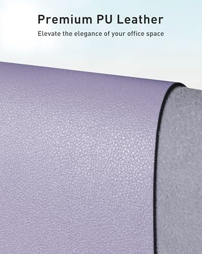 Aothia Faux Leather Desk Mat - Large Mouse Pad, Non-Slip PU Leather Blotter, Waterproof Writing Surface for Office and Home (Lavender, 40" x 24") - Image 2