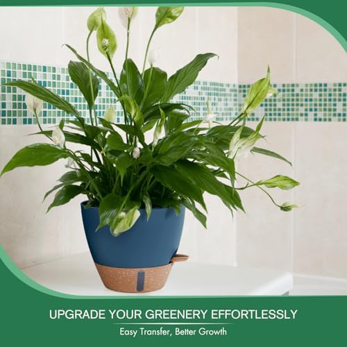 2 Pack 10 inch Self Watering Planters, PP Plastic Plant Pots for Indoor - Image 6
