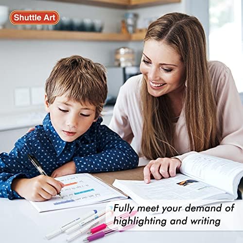 Shuttle Art 20 Pack Journaling Kit,10 Colors Dual Tip Highlighters and 10 Colors Retractable Gel Ink Pens,Perfect for Adults Coloring,Underlining, Highlighting, Writing in Office Home&School - Image 6