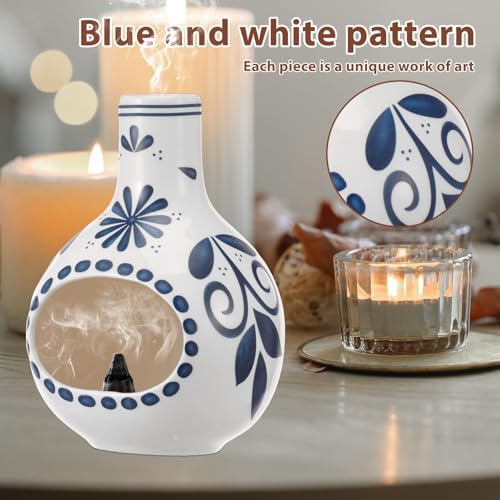 Handmade Ceramic Incense Holder Burner, 7Inch small Sage Holder Aromatherapy Decor for Palo Santo Sticks and Cone Incense, Compact Size Chiminea Dish for Meditation Accessories Yoga Room - Image 5