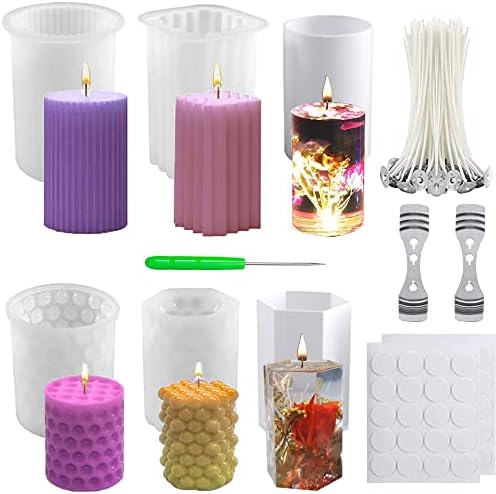 6Pcs Silicone Candle Molds Set for Candle Making by NICAVKIT
