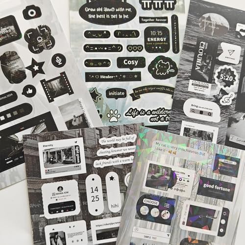 20 Sheets Japanese Stickers Book Set,200+ Korean INS Stickers Book for Scrapbooking,Kawaii Stickers for Scrapbooking,Junk Journal,Calendar,Journaling,Planner,DIY Craft(Minimalist Style 4) - Image 2