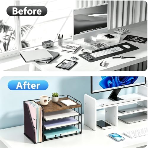 gianotter 4-Tier Wood Paper Organizer With Magazine Holder - Image 2