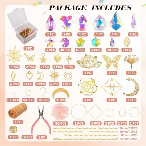407 pcs DIY Sun Catchers for Adults, DIY Suncatchers Making Kits,Hanging Decorative Suncatcher, Crystals Rainbow Maker for Indoor Home Decor - Image 2