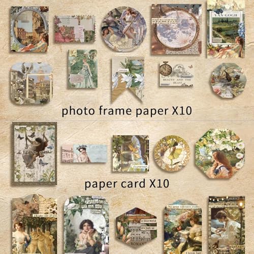 ATIRAMANIYA 346pcs Vintage Scrapbook Kit Aesthetic Junk Journal Set with Stickers, Washi Tape, A6 Notebook & Decorative Paper, All-in-One Scrapbook Kit Stationery (Star and Art Museum) - Image 4