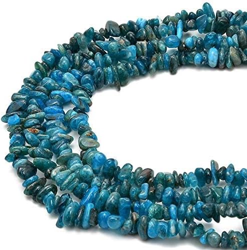 Gemstone Chips Natural Blue Apatite 3-5mm Healing Crystals Waist Bracelets Necklace Kit Irregular Stone DIY Crafts Design Jewelry Making Approxi 32 inch