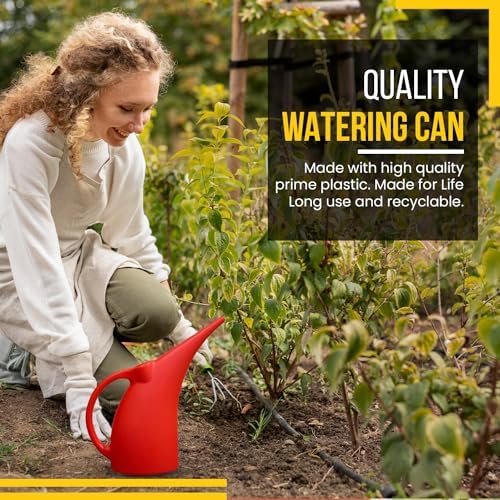 KP KOOL PRODUCTS Watering Can 1/2 Gallon - Small Watering Can for Indoor & Outdoor Plants - Red Plant Waterer - Plastic Water Can for Garden - 1 Pack - Image 4