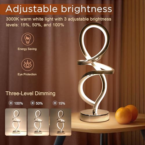 RGB Modern Small Table Lamp with LED Spiral Design, 15W Nightstand Lamp - Image 5