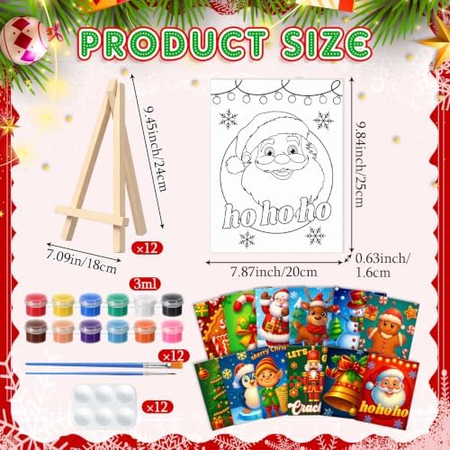 Zhanmai 72 Pcs 12 Sets Sip and Paint Kit Pre Drawn Canvas for Painting 8" x 10" Paint Party Canvas Painting Pre Printed Canvases for Party Favor DIY Adult's Date Night (Vivid Lively) - Image 2