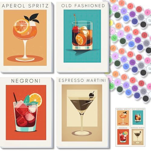 4 Pack Small Framed Paint by Numbers Kit for Adults Beginner 8x12 Inch by TONGZONGFUPaintbyNumber