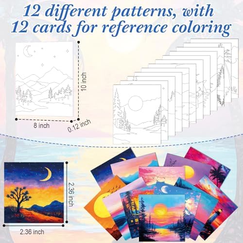 Sherr 12 Pcs Pre Drawn Canvas for Adults,Beautiful View,8 x 10 Inch - Image 3