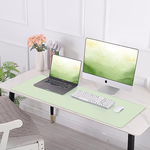 AFIING Cork Desk Mat 47" x 23.6", Dual-Sided Natural Cork & PU Leather Desk Pad, Non-Slip Waterproof Large Mouse Pad for Office, Home & Gaming (Light Green) - Image 6