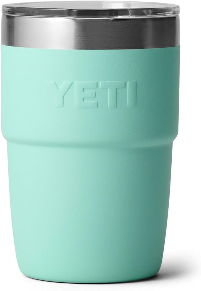 YETI Rambler 8 oz Insulated Coffee Mug with Lid - Stackable Double-Wall Vacuum Insulated Coffee Cup - DuraSip Ceramic Lining - Barista-Friendly Design - Stainless Steel - Dishwasher Safe