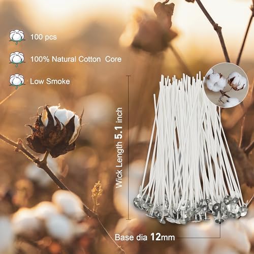Soy Candle Wax for Candle Making, 10l bs Natural Soy Candle Flakes, Premium Soy Wax for Candle Making, 100 Cotton Candle Wicks, 100 Wick Stickers, & 2 Wicks Holder - Image 6