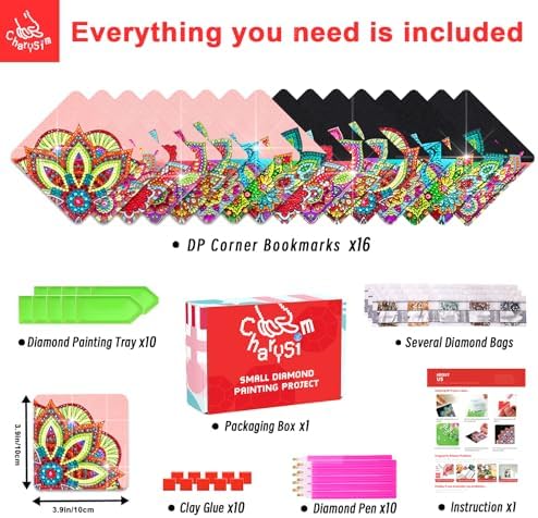 10 Individual Diamond Art Kit 16 PC Bookmarks Adult Bedazzling Craft Women - Image 4