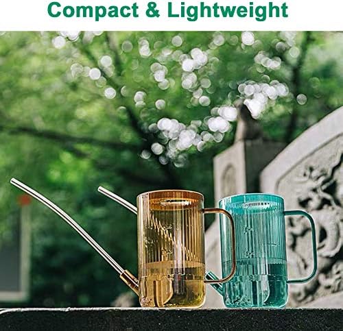 Tennedriv Green Long Spout Watering Can Indoor, Small Watering Cans for House Plants, Flowers, Succulents (Brown) - Image 4