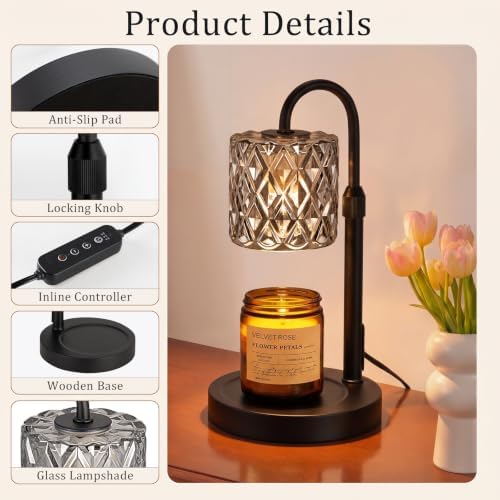 Candle Warmer Lamp with Timer, Birthday Gifts for Women, Room Decor, Gray - Image 5