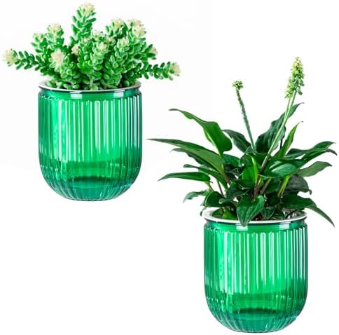 Melphoe Self Watering Pots for Indoor Plants Planter, 4.7 Inch 2 Pack Planters Self Watering Plant Pots for Flower, Houseplants, Succulent, African Violets and Cactus with Drainage by Melphoe