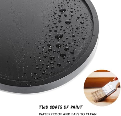 Round Decorative Tray Farmhouse Kitchen Decor Soap Dish, 8" Black - Image 3