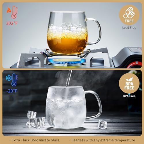 DOPUDO Large Glass Tea Cup, 25.6 oz Borosilicate Glass Tea Mug with Infuser and Lid, Clear Tea Cups for Brewing Scented Tea and Tea Bag. - Image 5