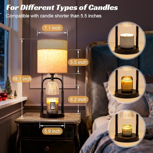 Candle Warmer Lamp with Timer&Dimmer, Flameless Candle Lamp for Jar Candles - Image 5