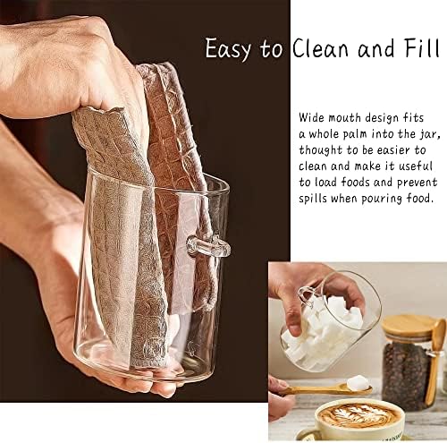 15 oz Glass Sugar Container, 2 Pack Coffee Container, Glass Jars with Lids - Image 4