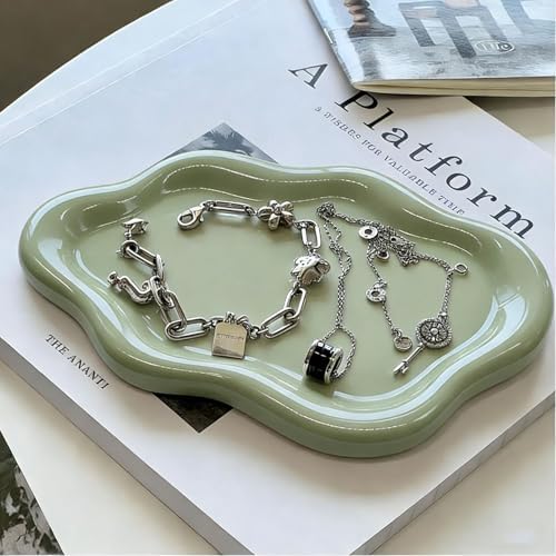 Small Trinket Dish Jewelry Tray for Women, Cute Ceramic Cloud Tray, Jewelry Ring Holder Dish for Keys, Candles, Perfume, Vanity Nightstand Decor Jewelry Plate Bowl, Friendship Birthday Gifts for Mom - Image 3