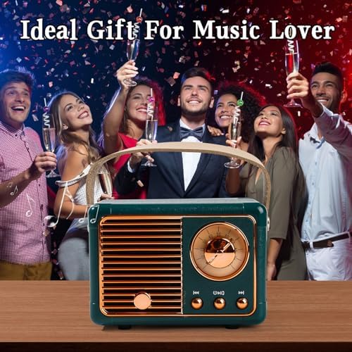 Mini altavoz Bluetooth Retro, altavoz inalámbrico portátil Bluetooth, Vintage Decor,Estilo Vintage tierno y Vintage para dormitorio, cocina, escritorio, oficina, Fiesta, viaje al aire Libre - Image 5