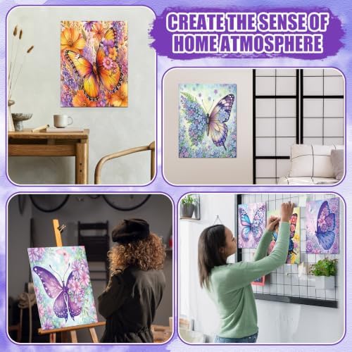 Sherr 140 Pcs 20 Set Pre Drawn Canvas Painting Kit, Butterflies and Flowers - Image 4