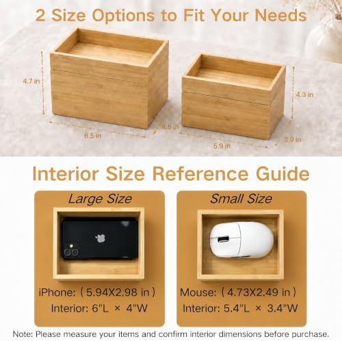 4-Pack Bamboo Drawer Organizer, Stackable Desk Storage Trays - Image 2