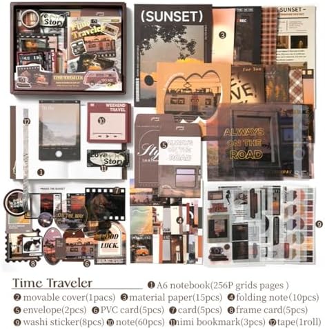 ETERLVTURE Literary Minimalist Series Scrapbook Supplies Kit (2 Styles), DIY Journaling & Diary Decorative Craft Set, Creative Birthday Gift for Women (A) - Image 6