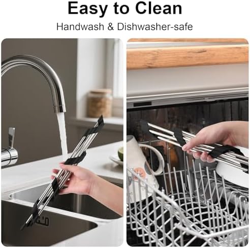 Corner Dish Drying Rack, Kitchen Sink Caddy Sponge Holder, Triangle Over The Sink Dish Drying Rack for Kitchen Counter, Roll Up Dishes Drainer Mat RV Essentials Organization and Storage Shelf, Black - Image 4