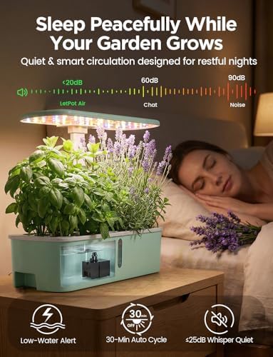 LetPot LPH-Air Hydroponics Growing System Kits, APP & WiFi Controlled Smart Indoor Garden with Adjustable 24W Grow Light Full Spectrum, 10 Pods Planter Indoor Gardening for Gifts, Kitchen, Vegetable - Image 6